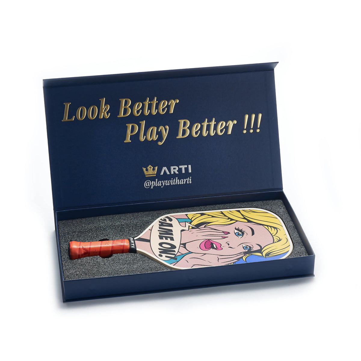 ARTI 16mm T700 Carbon Fiber Kristen & Kristy "GAME ON" Pickleball Paddle